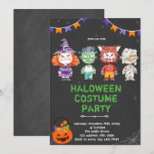 uitnodiging voor het kostuum Halloween (Voorkant / Achterkant)