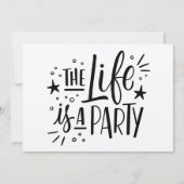 Uitnodiging voor "Het Leven is een Feest" Feest - (Voorkant)