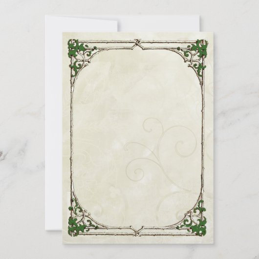 uitnodiging voor het Lijst Twig Ivy Wedding (Achterkant)