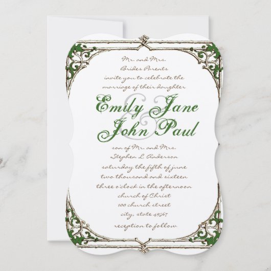  uitnodiging voor het Lijst Twig Ivy Wedding (Voorkant)