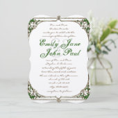 uitnodiging voor het Lijst Twig Ivy Wedding (Staand voorkant)