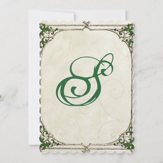 uitnodiging voor het Lijst Twig Ivy Wedding (Achterkant)