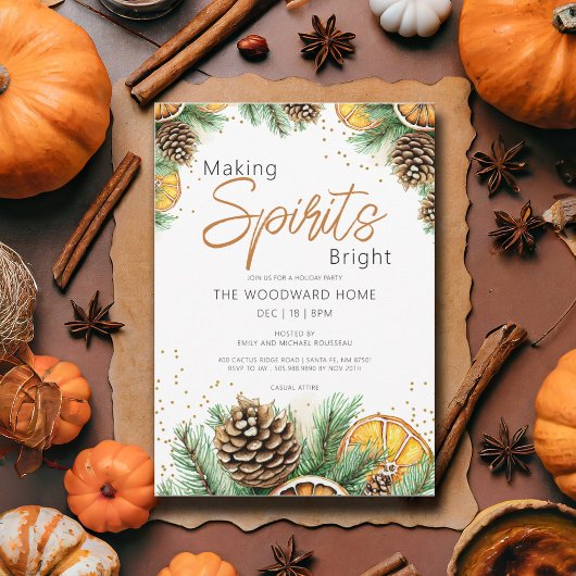 Uitnodiging voor het 'Making Spirits Bright' feest