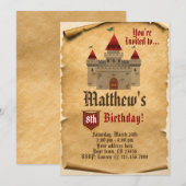 Uitnodiging voor het middeleeuwse kasteel (Voorkant / Achterkant)