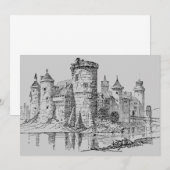 Uitnodiging voor het middeleeuwse kasteel (Voorkant / Achterkant)