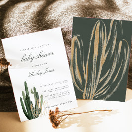 Uitnodiging voor het moderne Cactus Baby shower