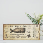Uitnodiging voor het Nautical Whale Engagement Par (Staand voorkant)