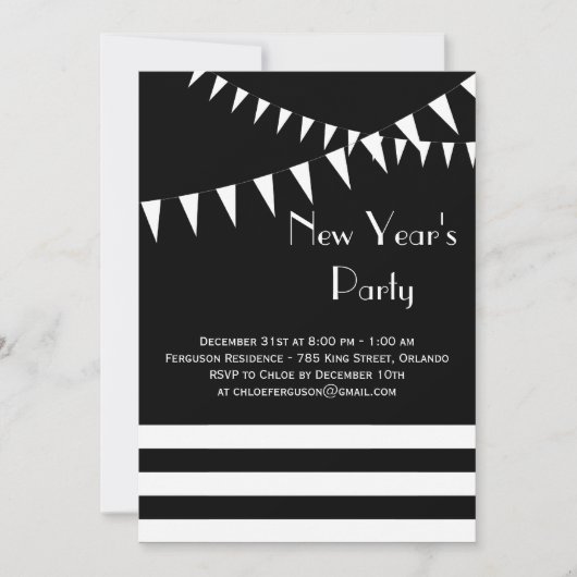 Uitnodiging voor het nieuwjaar van de Zwarte & Wit (Voorkant)