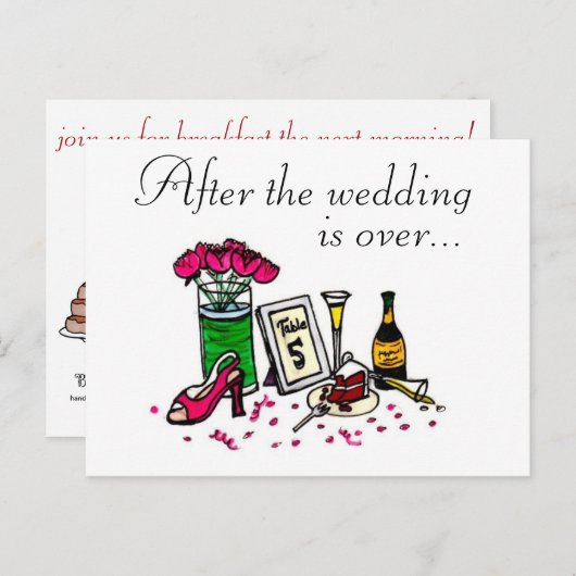 Uitnodiging voor het ontbijt op de bruiloft (Voorkant / Achterkant)