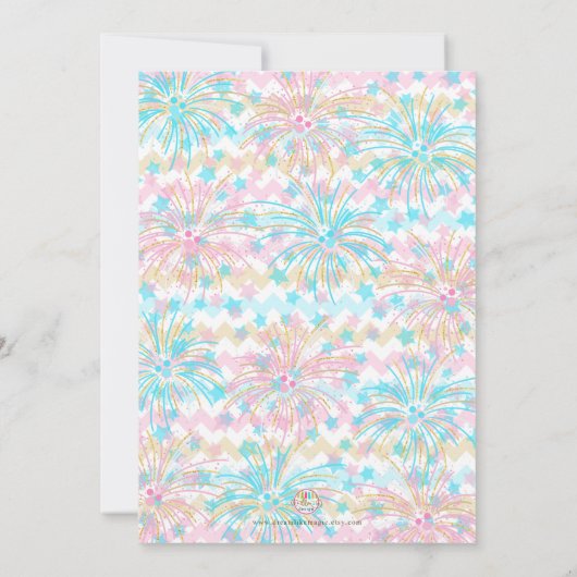 Uitnodiging voor het onthullen van het geslacht va (Achterkant)