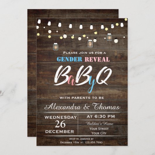 Uitnodiging voor het onthullen van het geslacht va (Voorkant / Achterkant)