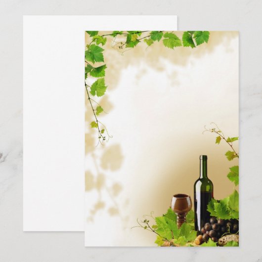Uitnodiging voor het ontwerpen van wijn (Voorkant / Achterkant)