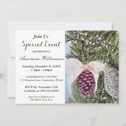 Uitnodiging voor het open kerstfeest (Voorkant)