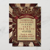 Uitnodiging voor het opslaan van elegante vintage  (Voorkant / Achterkant)