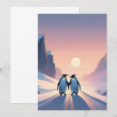 Uitnodiging voor het pinguïnthema (Voorkant / Achterkant)