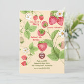 Uitnodiging voor het plukken van aardbeienbessen (Staand voorkant)