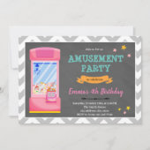 uitnodiging voor het pretpark Girl Arcade (Voorkant)