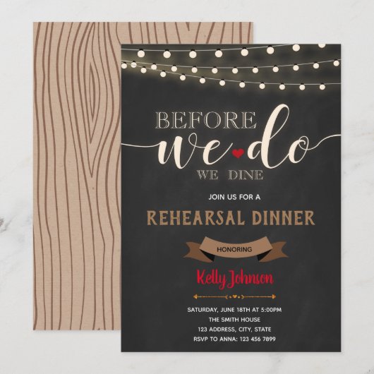 Uitnodiging voor het proefavondeten (Voorkant / Achterkant)