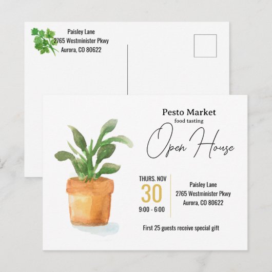 Uitnodiging voor het proeven van voedsel voor open (Voorkant / Achterkant)