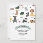 Uitnodiging voor het Puppy Pawty-hondfeest (Voorkant)