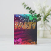 Uitnodiging voor het Rainbow Lights Sparkle Dance Briefkaart (Staand voorkant)