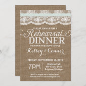 Uitnodiging voor het repetitiediner, Burlap and La (Voorkant / Achterkant)
