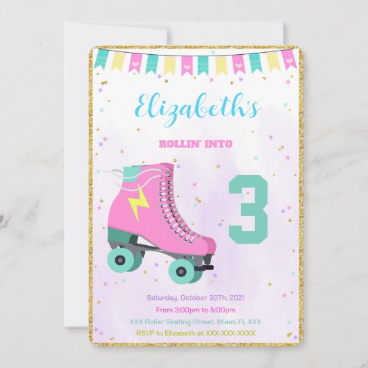 Uitnodiging voor het Rollerskaten (Voorkant)
