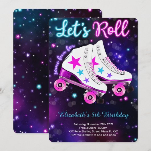 Uitnodiging voor het Rollerskaten (Voorkant / Achterkant)