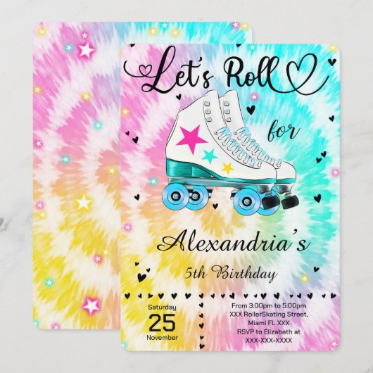 Uitnodiging voor het Rollerskaten (Voorkant / Achterkant)