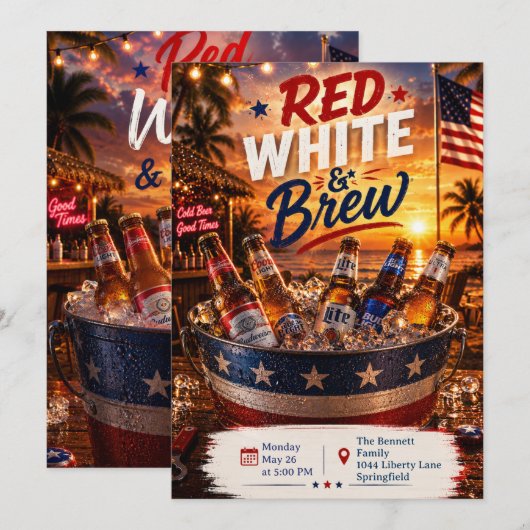 Uitnodiging voor het Rood-Wit-Brouwfeest (Voorkant / Achterkant)