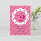 Uitnodiging voor het roze meisje (Staand voorkant)