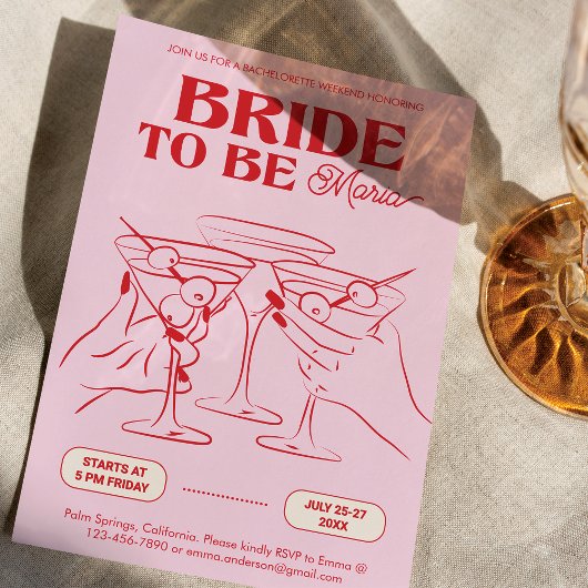 Uitnodiging voor het roze weekend feest ter ere va