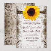 Uitnodiging voor het Rustige Land Sunflower Lace T (Voorkant / Achterkant)