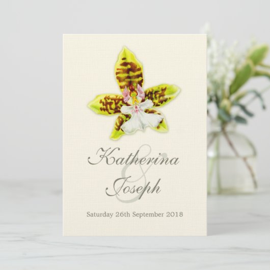 uitnodiging voor het schilderen van orchidee bruil (Staand voorkant)