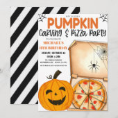Uitnodiging voor het snijden van pompoenen en pizz (Voorkant / Achterkant)