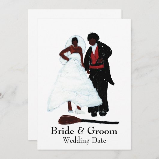 Uitnodiging voor het springen over de bezem (Voorkant / Achterkant)