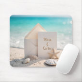 Uitnodiging voor het strand met zeester muismat (Met muis)