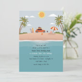 Uitnodiging voor het strand van bestemming (Staand voorkant)
