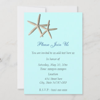 uitnodiging voor het strand van Starfish