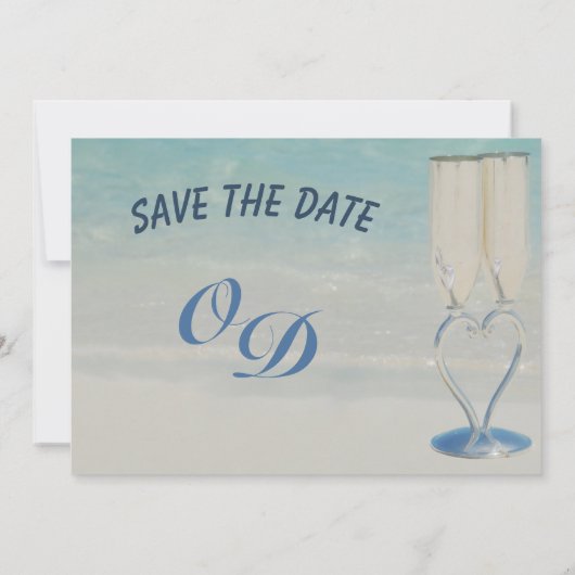 Uitnodiging voor het strandelegante bruiloft op be (Achterkant)