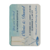 Uitnodiging voor het strandelegante bruiloft op be magneet (Verticaal)