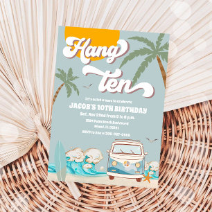 Uitnodiging voor het strandverjaardagsfeest Surf B