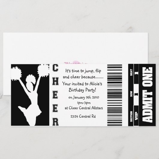 uitnodiging voor het sturen van biljet (Voorkant / Achterkant)