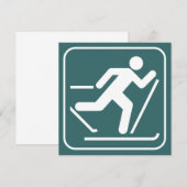 Uitnodiging voor het teken Ski-symbool voor kruisl (Voorkant / Achterkant)