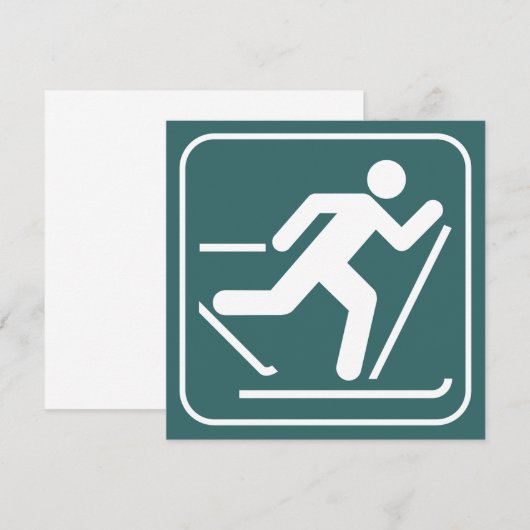 Uitnodiging voor het teken Ski-symbool voor kruisl (Voorkant / Achterkant)