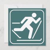 Uitnodiging voor het teken Ski-symbool voor kruisl (Voorkant)