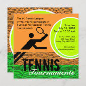 Uitnodiging voor het Tennis-toernooi 2 (Voorkant / Achterkant)