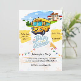 uitnodiging voor het terug naar school feest