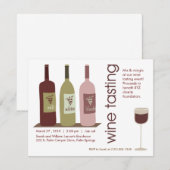 Uitnodiging voor het testen van wijn (Voorkant / Achterkant)