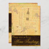 Uitnodiging voor het testen van wijn (Voorkant / Achterkant)